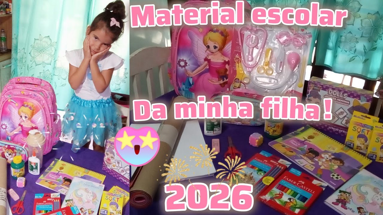 Material escolar 2026!🥰Quanto gastei🤑organização dos materiais😍