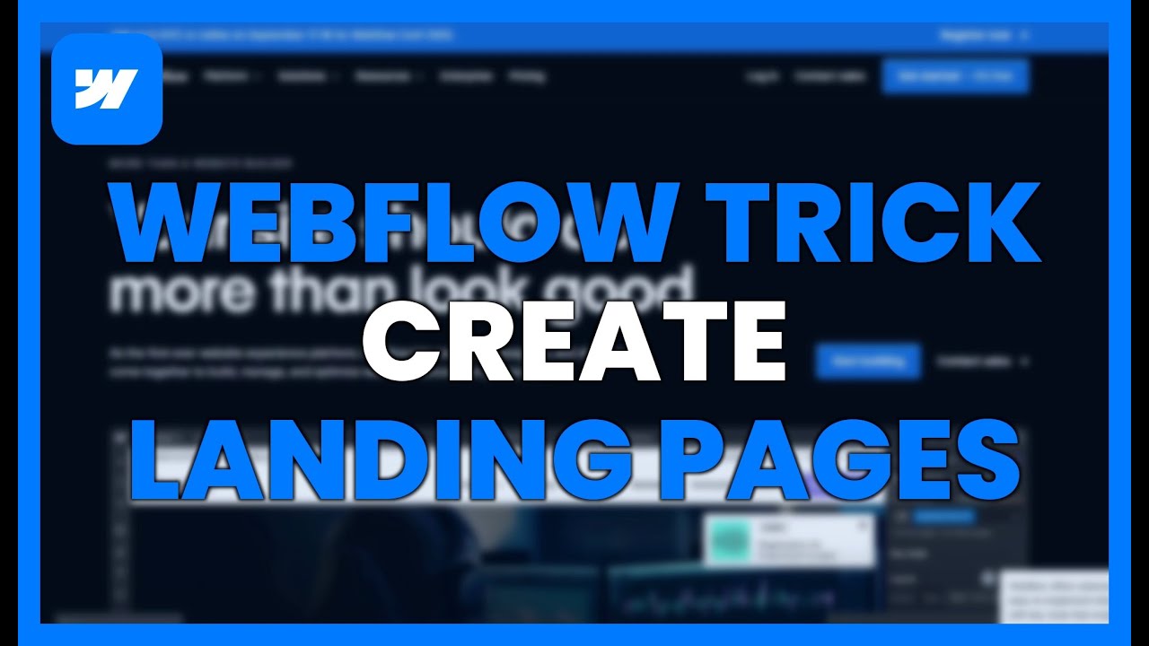 WEBFLOW TRICK to CREATE LANDING PAGES that SELL