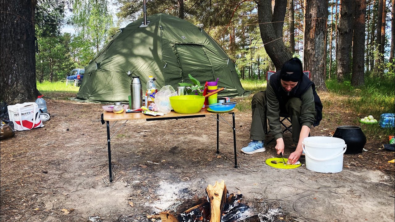 Как вкусно приготовить 😋рыбу.Отдых на природе с ночевкой. Рыбалка 🎣.