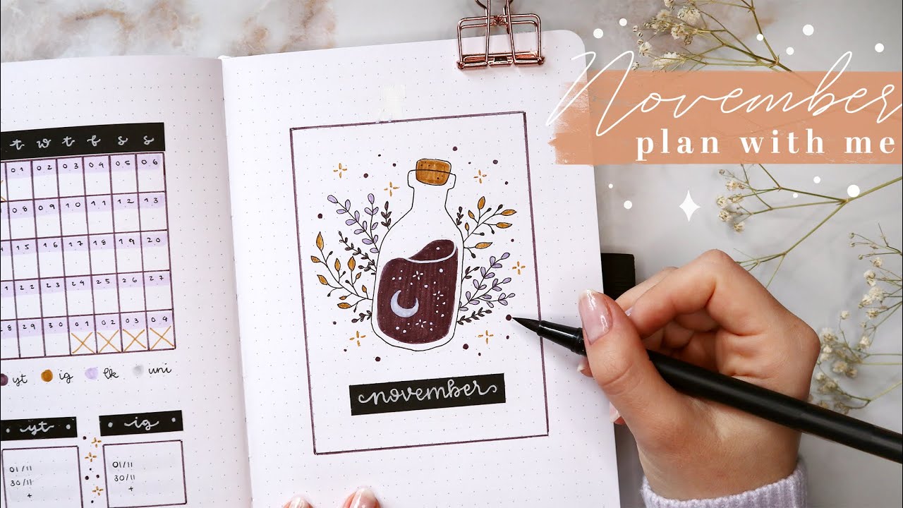november 2022 bullet journal setup | plan with me | magical potion theme ✨