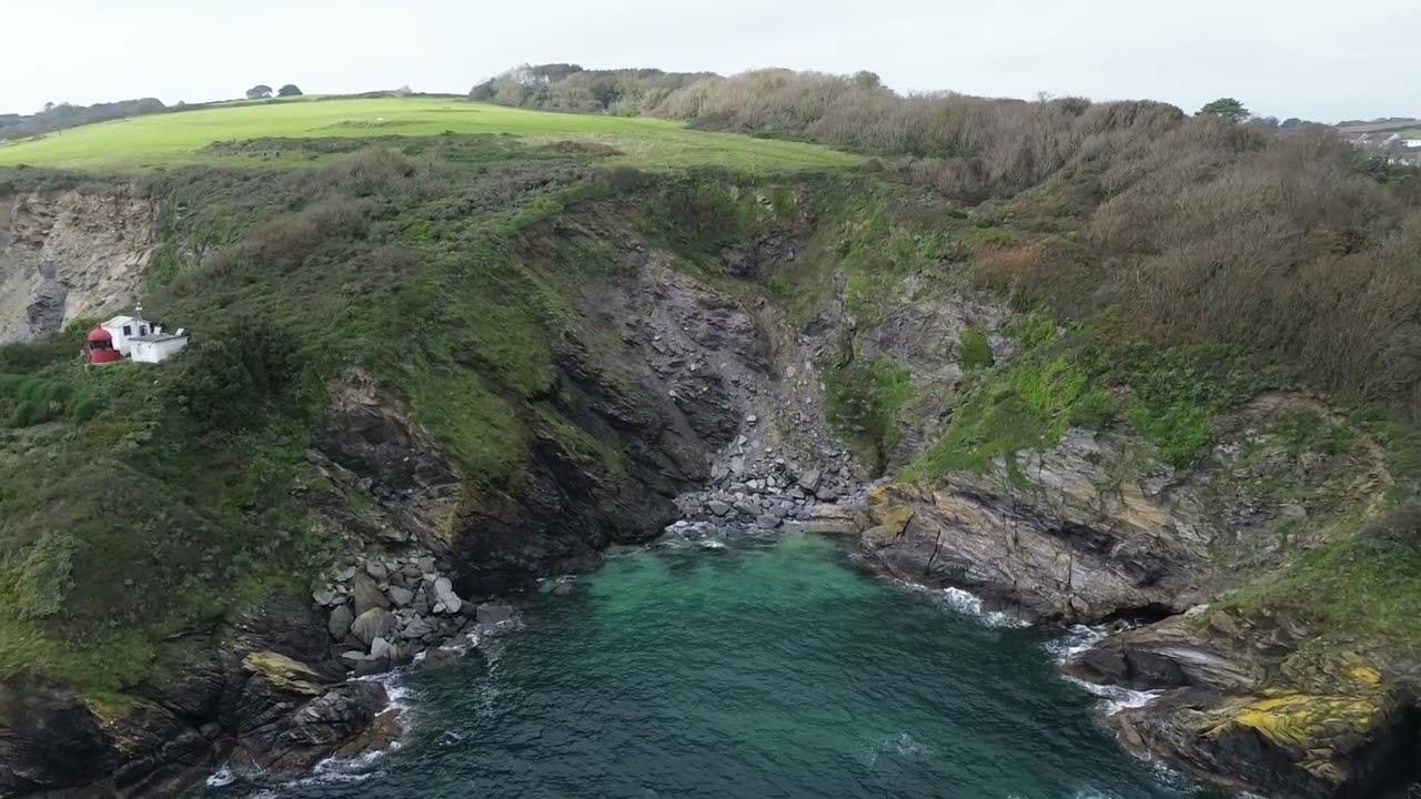 Drone flight near Fowey, Cornwall