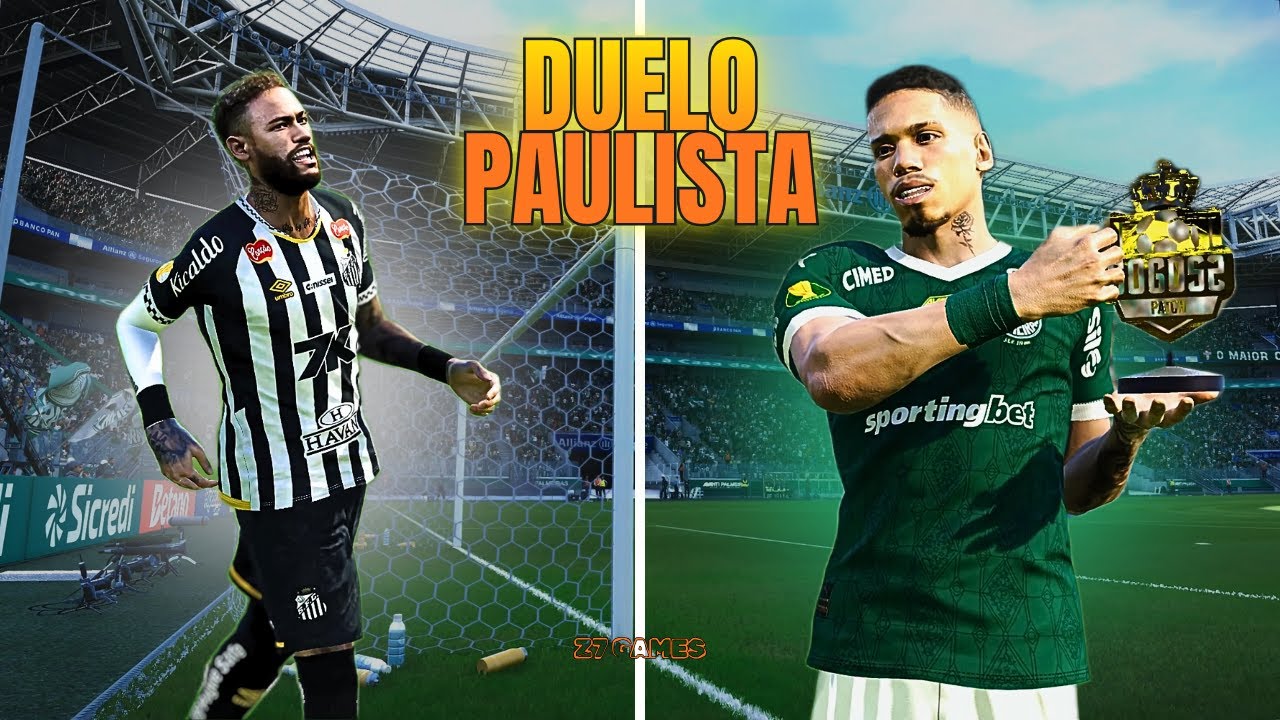CLÁSSICO PEGANDO FOGO NO PAULISTÃO 2026 NO PES 2021 | PALMEIRAS X SANTOS | GOGOSZ PATCH