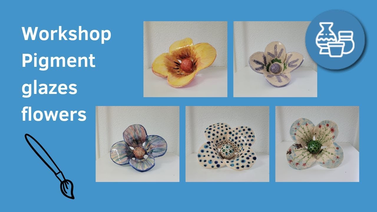 Live workshop: glazuren met pigmenten op keramiek / glazes with pigments on ceramics, Bertina