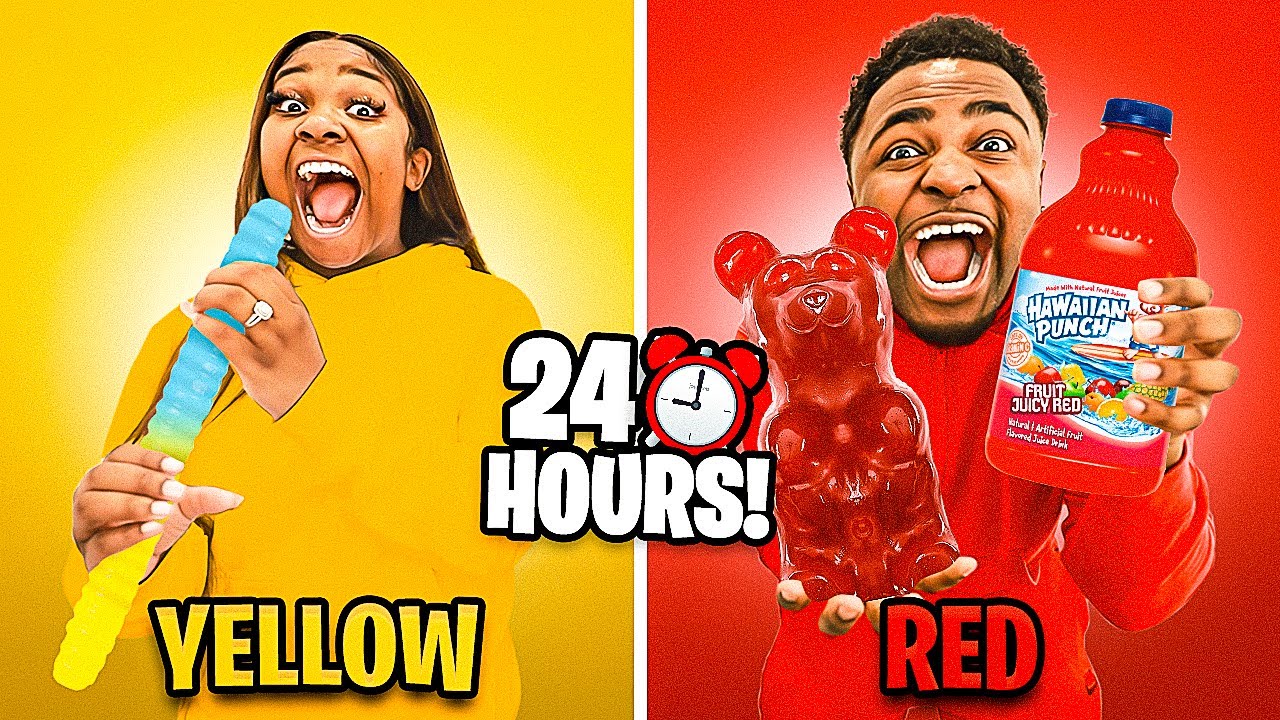 Eating Only ONE COLOR Of Food for 24 Hours!