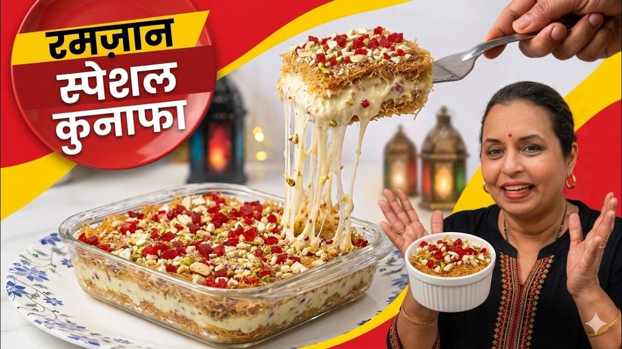 Kunafa Ramdan Special | कुनाफा रमजान स्पेशल | ओव्हन न वापरता | Arabic Sweet Dish