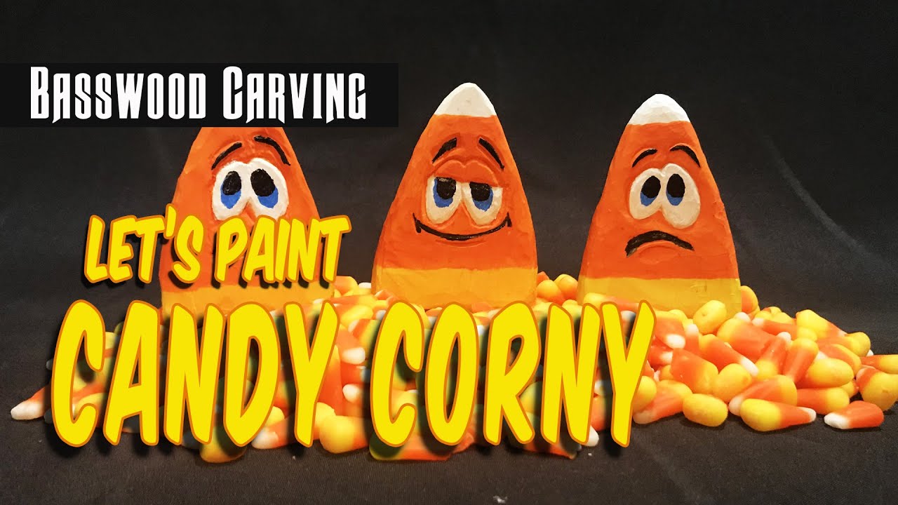 Let's Paint the Candy Corny - Simple Wood Carving Painting - Beginner Painting Candy Corny Carving