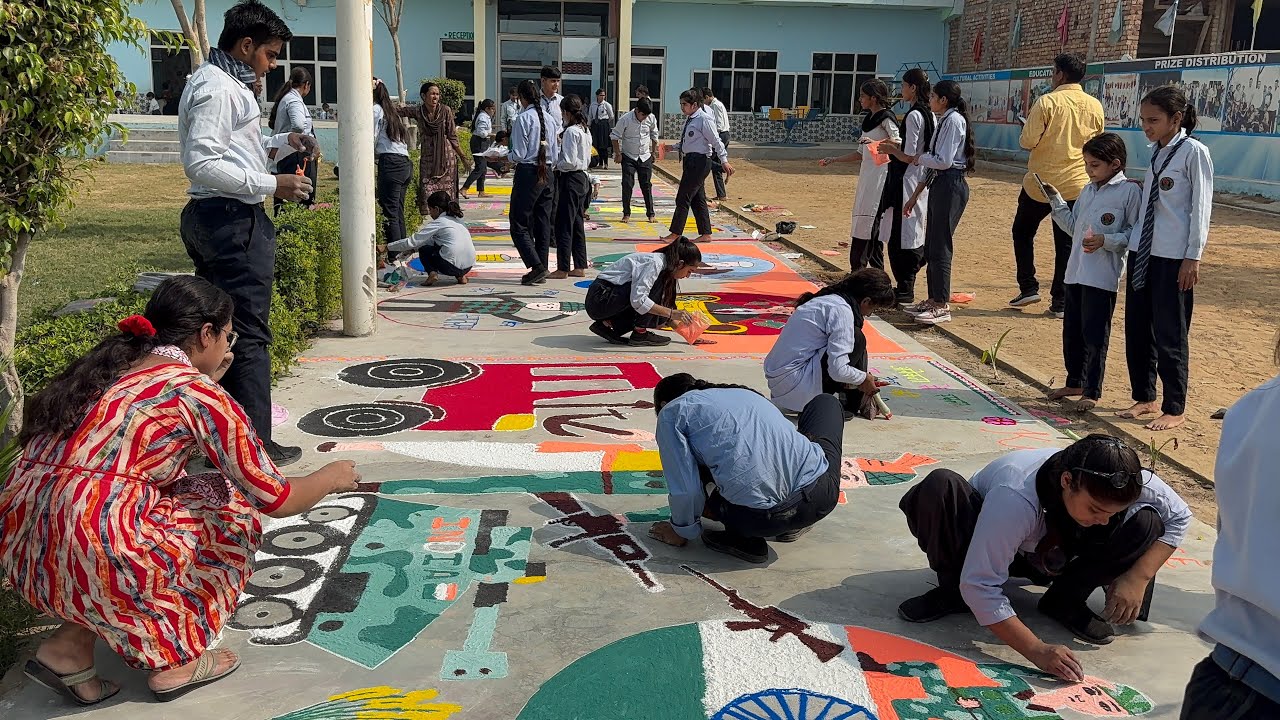 Rangoli Pratyu kata Chhotu Ram Sen secondary School, Gatauli Deepavali Mela D N Haryana