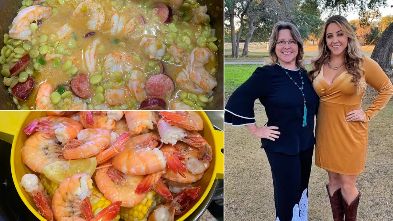 COOKING WITH MY MOM | SOUTHERN LIMA BEANS WITH SHRIMP AND SAUSAGE