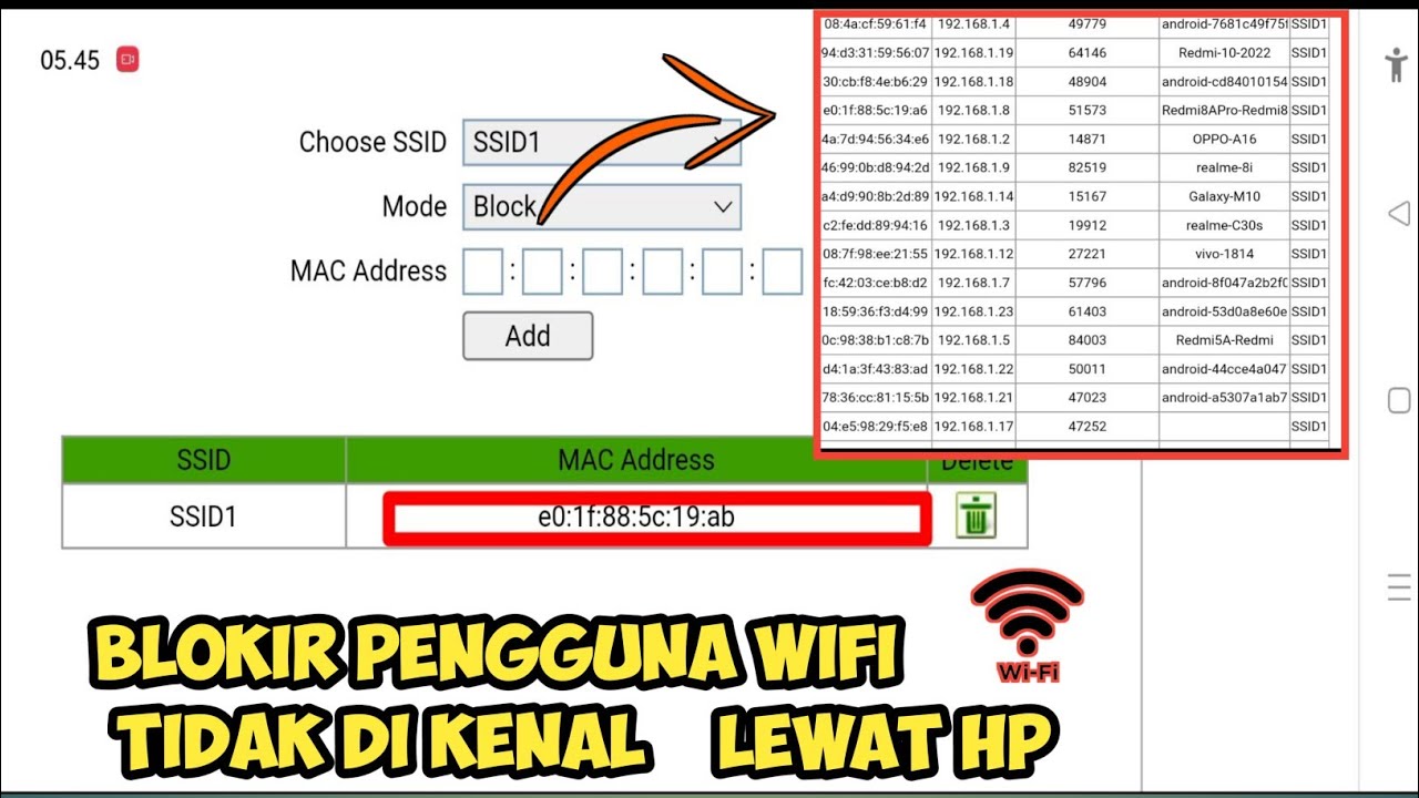 Cara memblokir pengguna wifi yang tidak di kenal