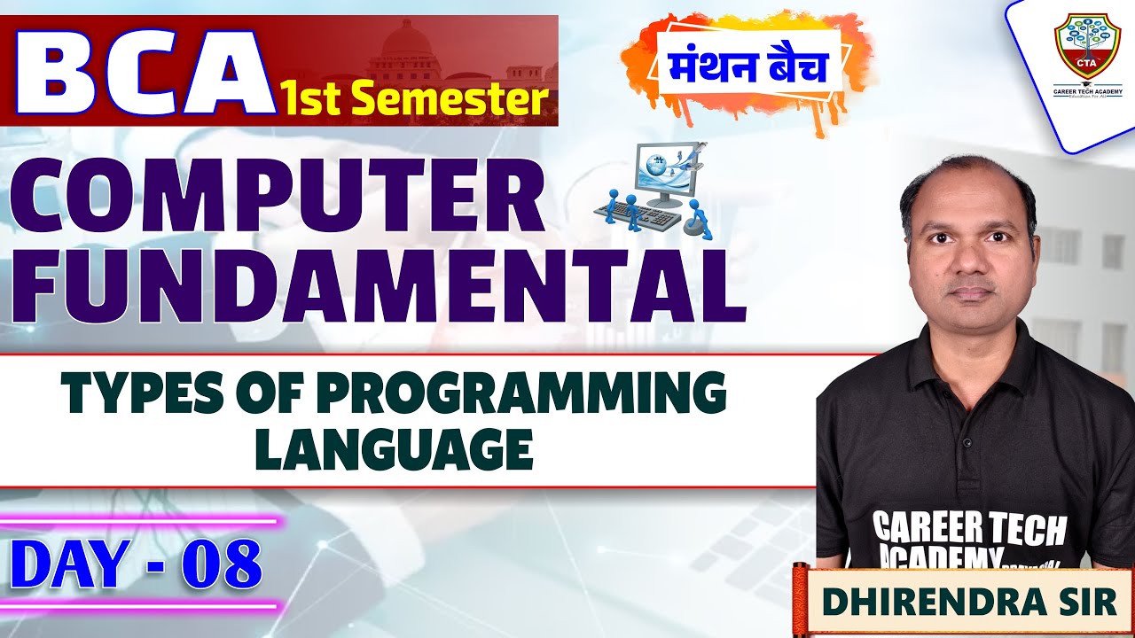 #bca Computer fundamental | 1st Semester | Day - 08 | Types of Programming Language |Basics Computer