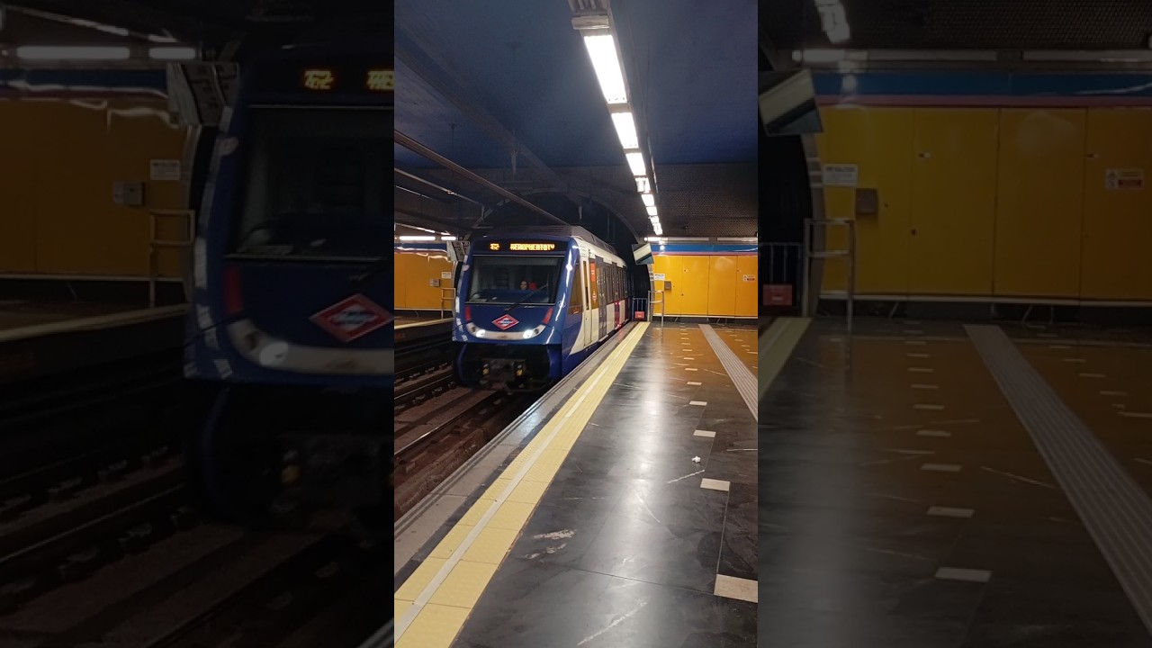 S-9000 L8 entrando en ATP en Aeropuerto T1-T2-T3 Madrid, Espa&ntilde;a #metro #metrodemadrid #shorts #viral