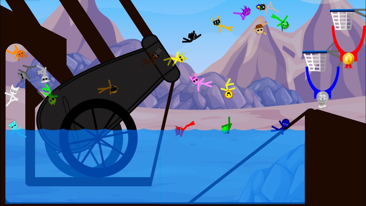 Incredibox Sprunki Jump to Gold Medal  in Algodoo │ Level 21.