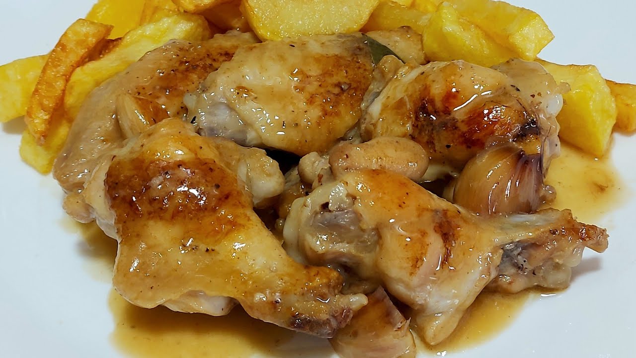 🍗POLLO AL AJILLO 🧄CON PATATAS FRITAS 🥔TAN SENCILLO👌TAN RICO // BEATRIZ COCINA