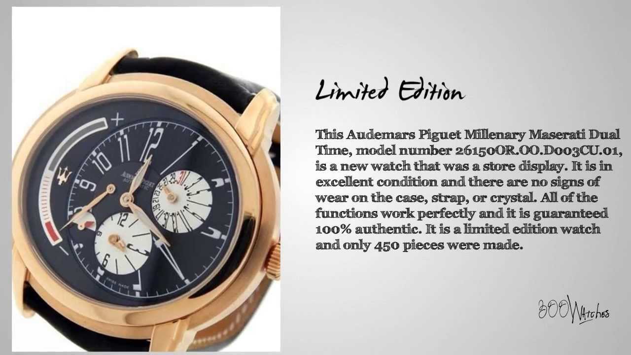 Audemars Piguet LE Millenary Maserati Dual Time 18K RG Automatic Watch