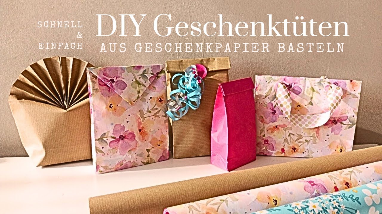 Einfache Geschenkt&uuml;ten basteln in 5 Minuten | DIY T&uuml;ten aus Geschenkpapier falten | Ronja Ready DIY