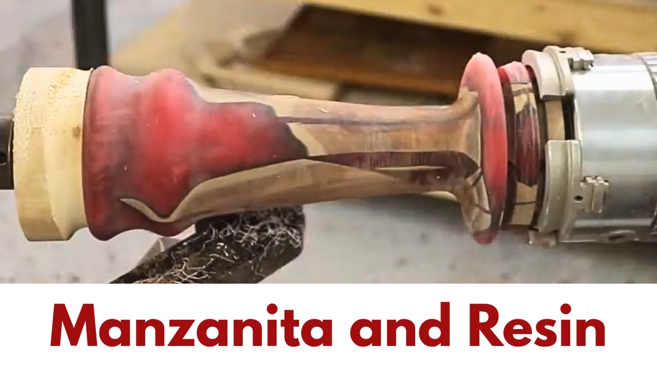 Woodturning a Manzanita Wood and Resin Vase