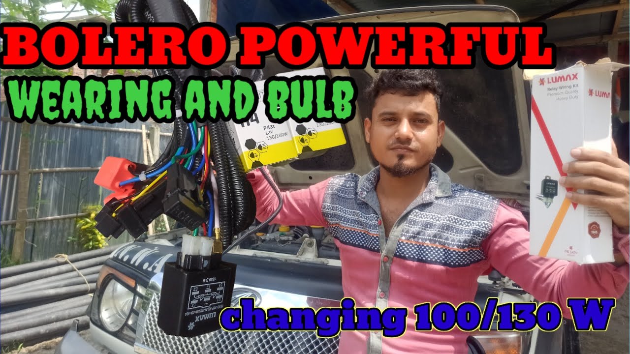 Mahindra Bolero headlight wiring and bulb upgrade  100/ 130 W😱😱