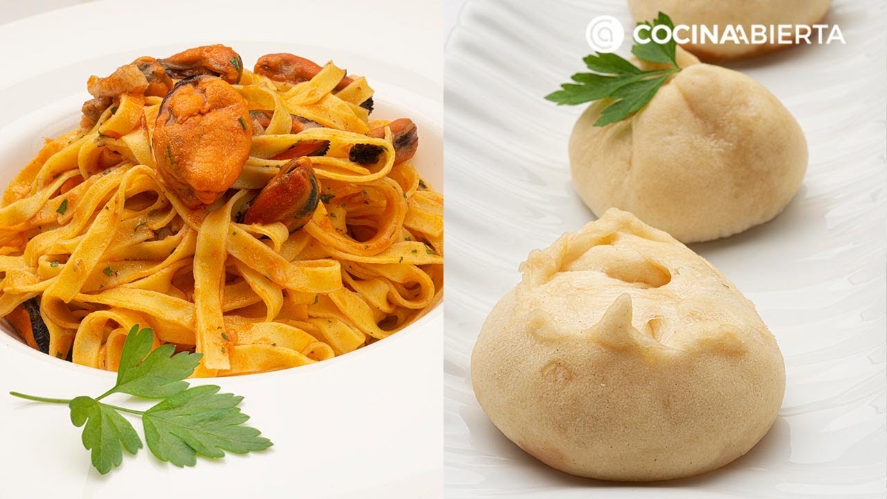 Tallarines con mejillones (Karlos Arguiñano) - Pan baozi relleno (Joseba Arguiñano) - Cocina Abierta