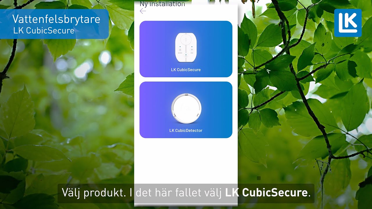 Vattenfelsbrytare LK CubicSecure instruktionsfilm