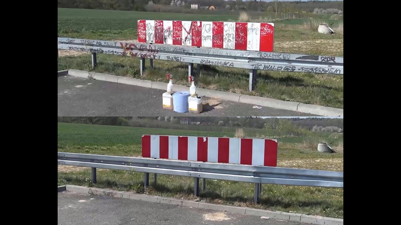 Usuwanie graffiti - znak i bariera - AGS 560 i AGS 5 SR