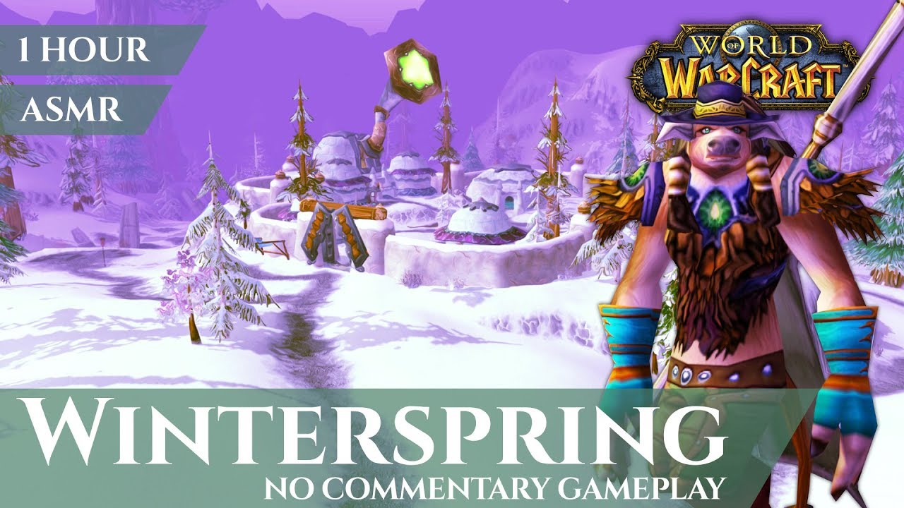 Vanilla Winterspring - Gameplay, No Commentary, ASMR (1 hour, 4K, World of Warcraft Wow Classic)