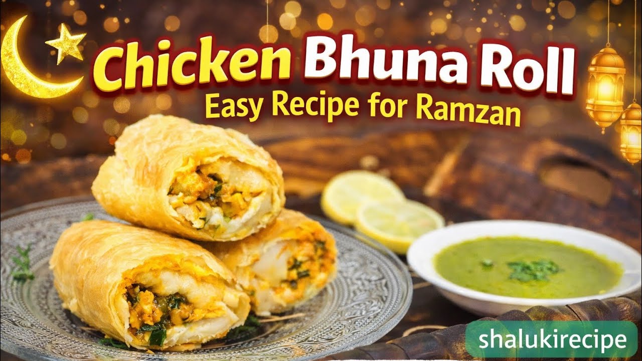 Easy Chicken Bhuna Roll | Ghar Par Banae Chicken Bhuna Roll | Ramzan Iftar Special