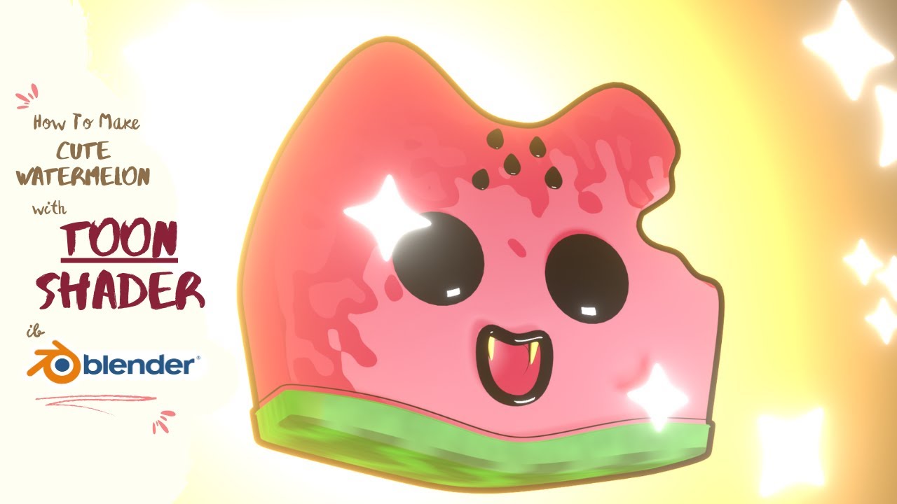 Cute Toon Watermelon in Blender 4 - Stylized Character Creation Timelapse