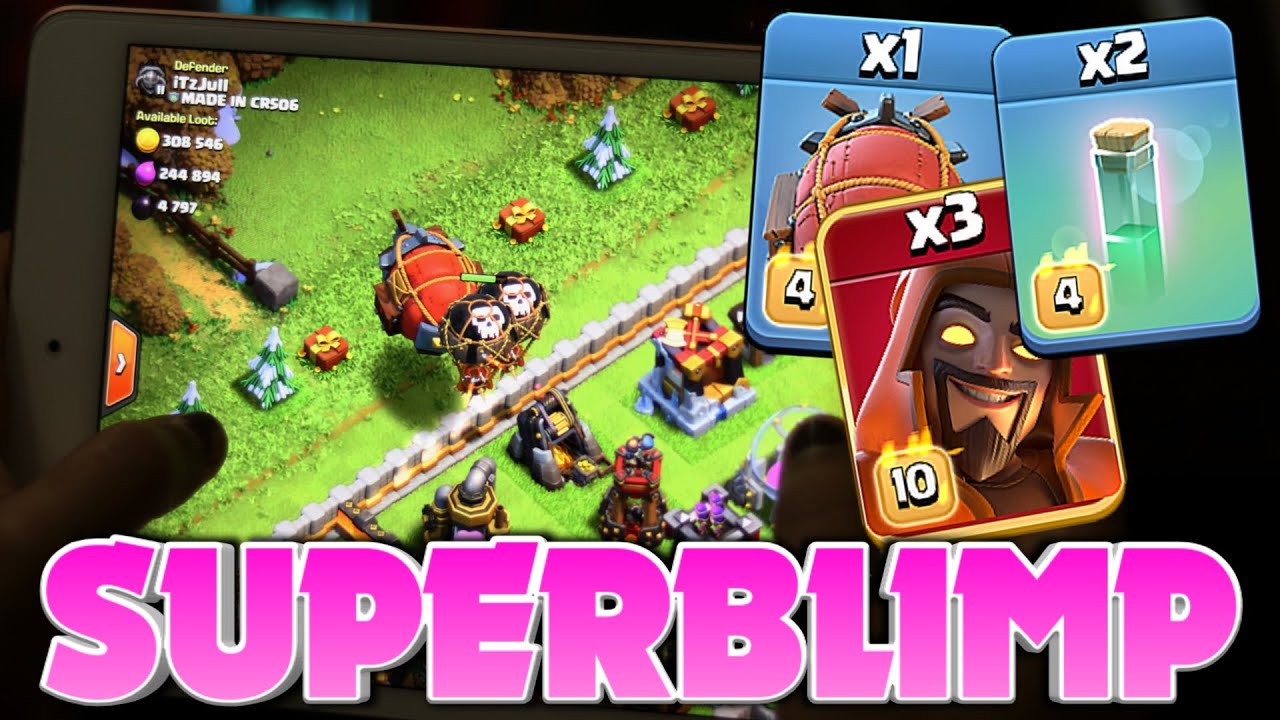 How to Superblimp ! Handcam Version ! Clash of Clans...........(Coc)