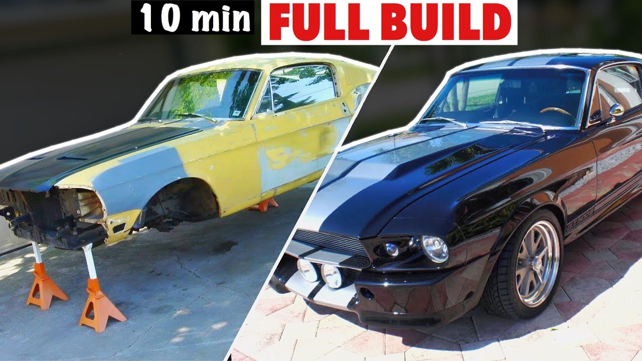 10 min FULL BUILD 1967 Mustang Fastback Shelby GT500 Replica Tribute Project Build