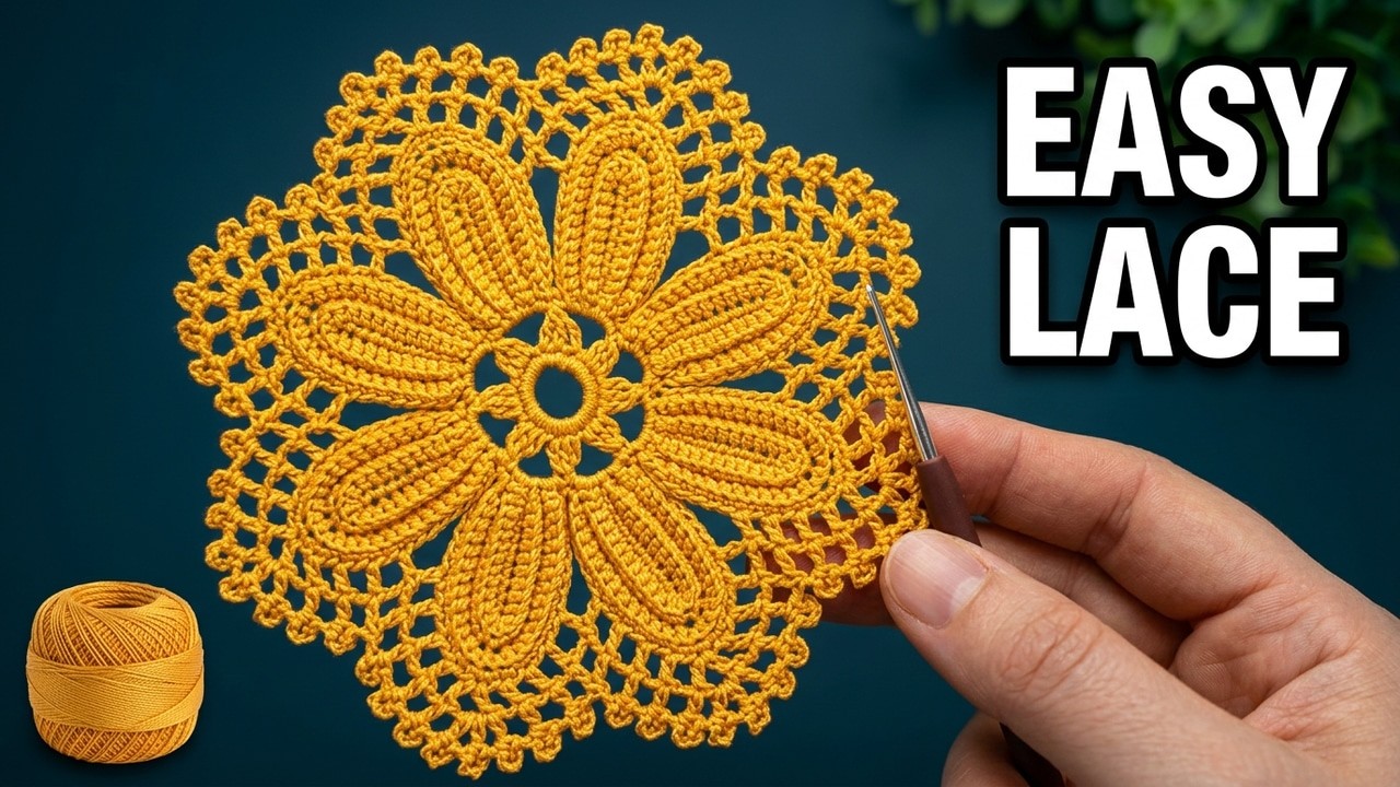 Beautiful Crochet Flower Doily Tutorial | Easy Lace Motif for Beginners | Crochet Home Decor