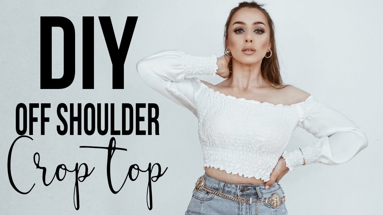 DIY off shoulder crop top - EASY-  ( NO! BASIC PATTERN USE ) | Tijana Arsenijevic