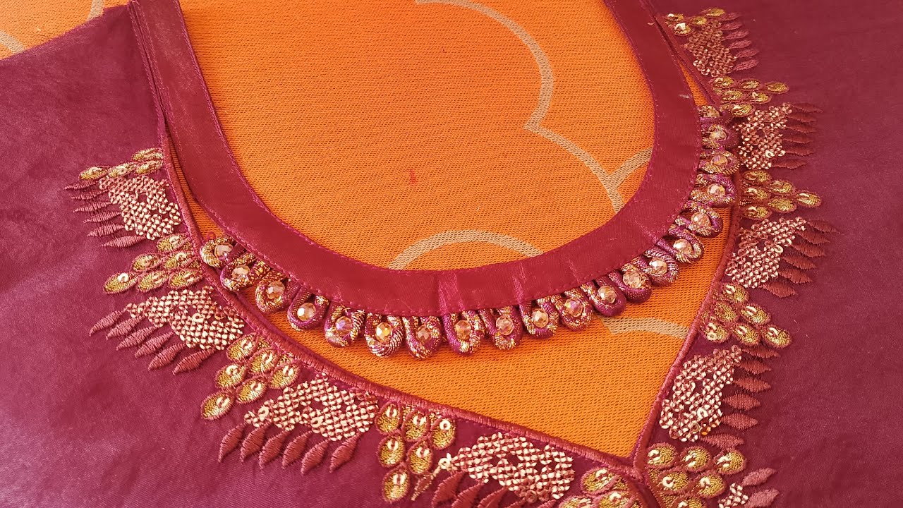 Dori loops and pearls neck design || Neck design cutting and stitching || Dress Design Ideas