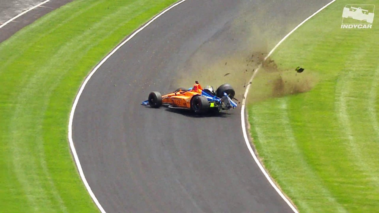 Raw Video: Fernando Alonso crashes during 2019 Indy 500 practice