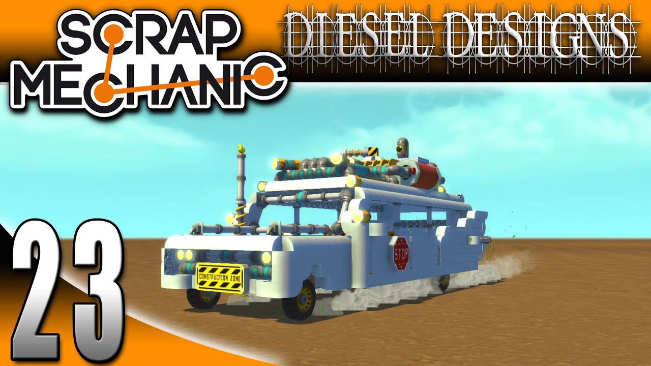 Scrap Mechanic Gameplay : EP23: ECTO 1 from GhostBusters! (Let's Play 1080p)