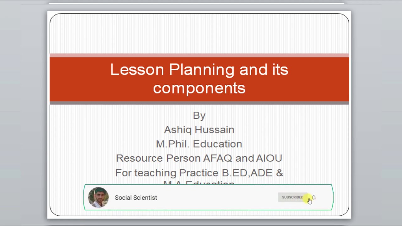 What is Lesson Plan ? Components of lesson plan||Detail discussion on Lesson Planning in Urdu