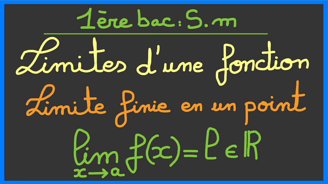 1ère bac Sm : limites d’une fonction (limite finie en un point)