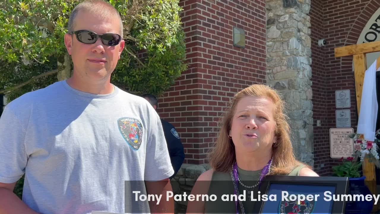 Morganton Public Safety donates $1,500 to North Liberty from autism patch fundraiser