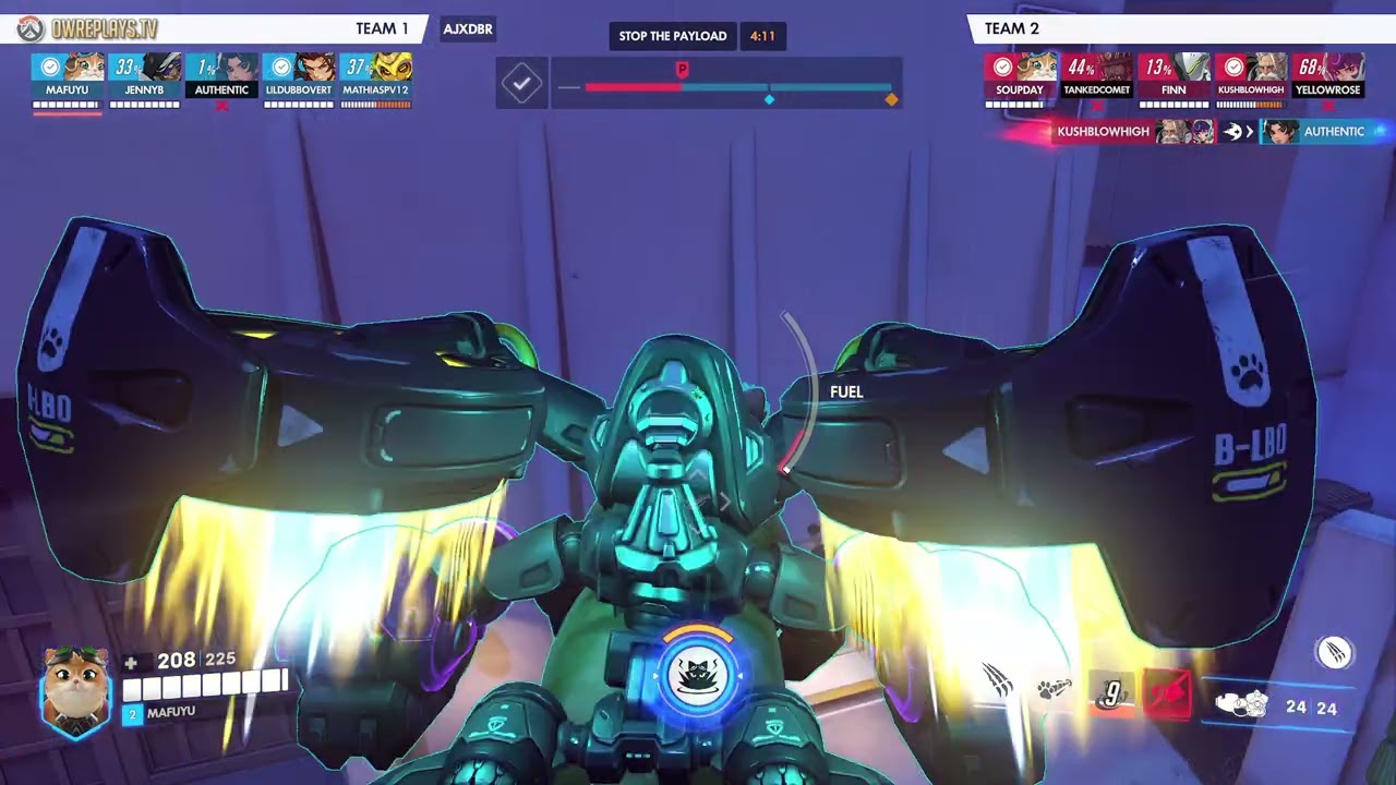 sleeping cas ult + with cat then ulting genji by MAFUYU — Overwatch Replay AJXDBR