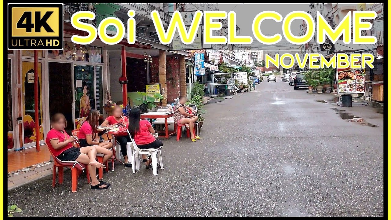 Jomtien Beach Soi Welcome 14 November 2021 Sunday afternoon Pattaya Thailand 4K Ultra HD