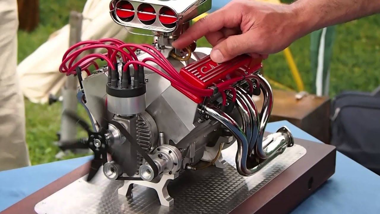 Mini CNC 4-axis and Miniature Chevrolet V8: Super Sound!!