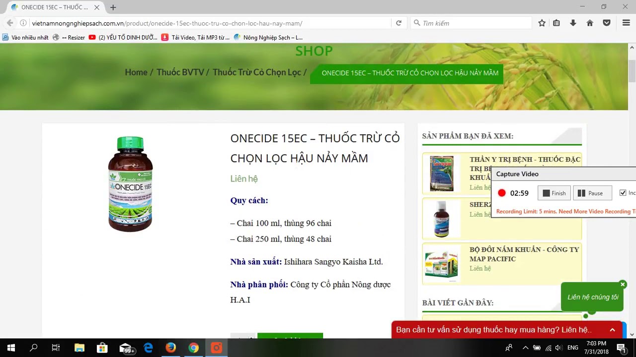 ONECIDE 15EC &ndash; THUỐC TRỪ CỎ CHỌN LỌC HẬU NẢY MẦM TR&Ecirc;N RUỘNG ĐẬU PHỘNG, ĐẬU TƯƠNG, SẮN, B&Ocirc;NG VẢI, DƯA