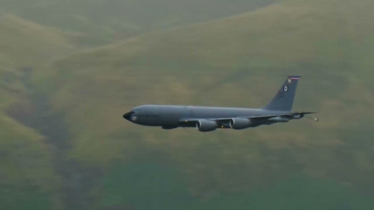 USAF KC-135 Stratotanker, first low-level flight through LFA 17, Lake District. 4K