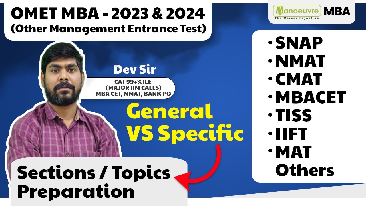 MBA Entrance Exams 2023 & 2024 - SNAP | NMAT | CMAT | CET | TISS | IIFT | MAT - Topics & Preparation