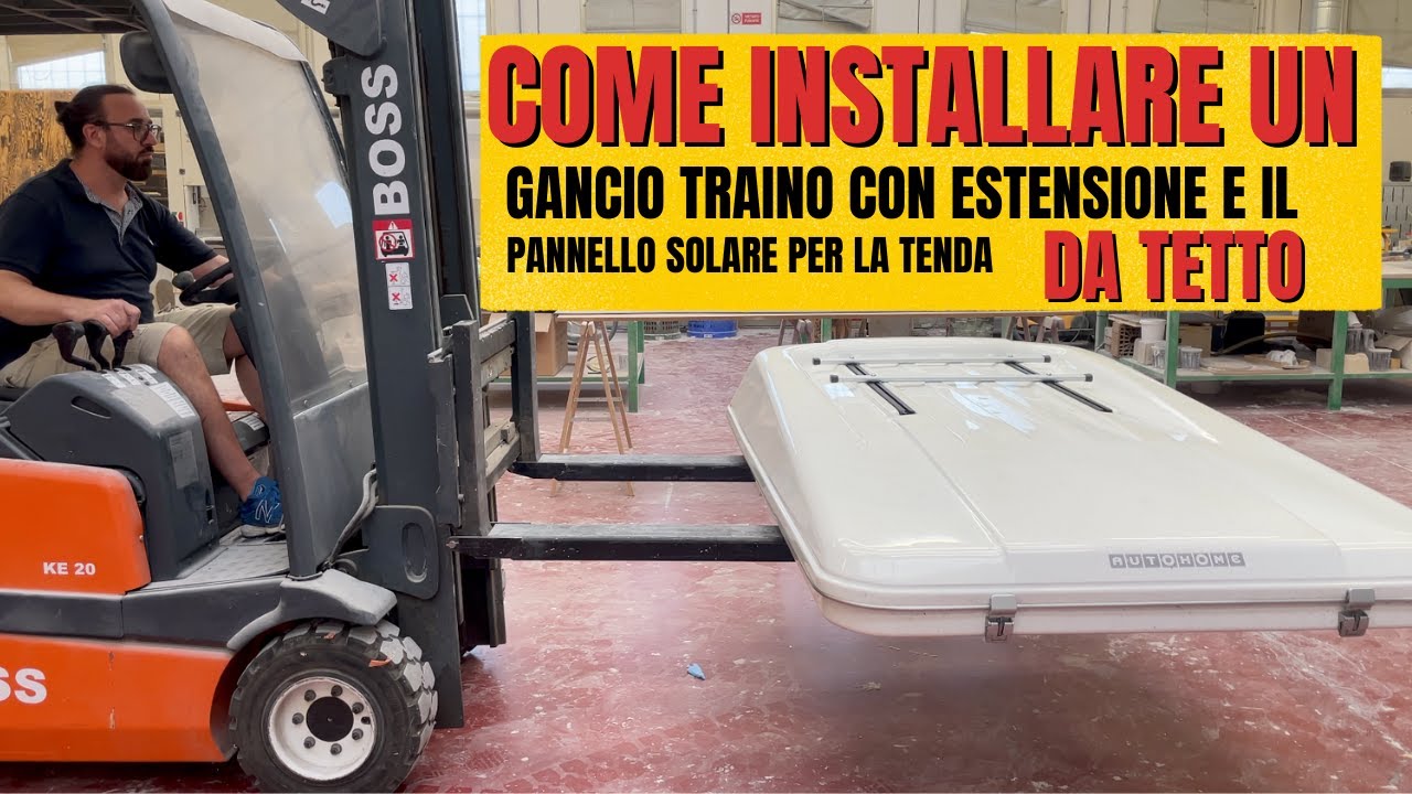 TENDA DA TETTO - MONTAGGIO PANNELLO SOLARE - GANCIO TRAINO CON ESTENSIONE