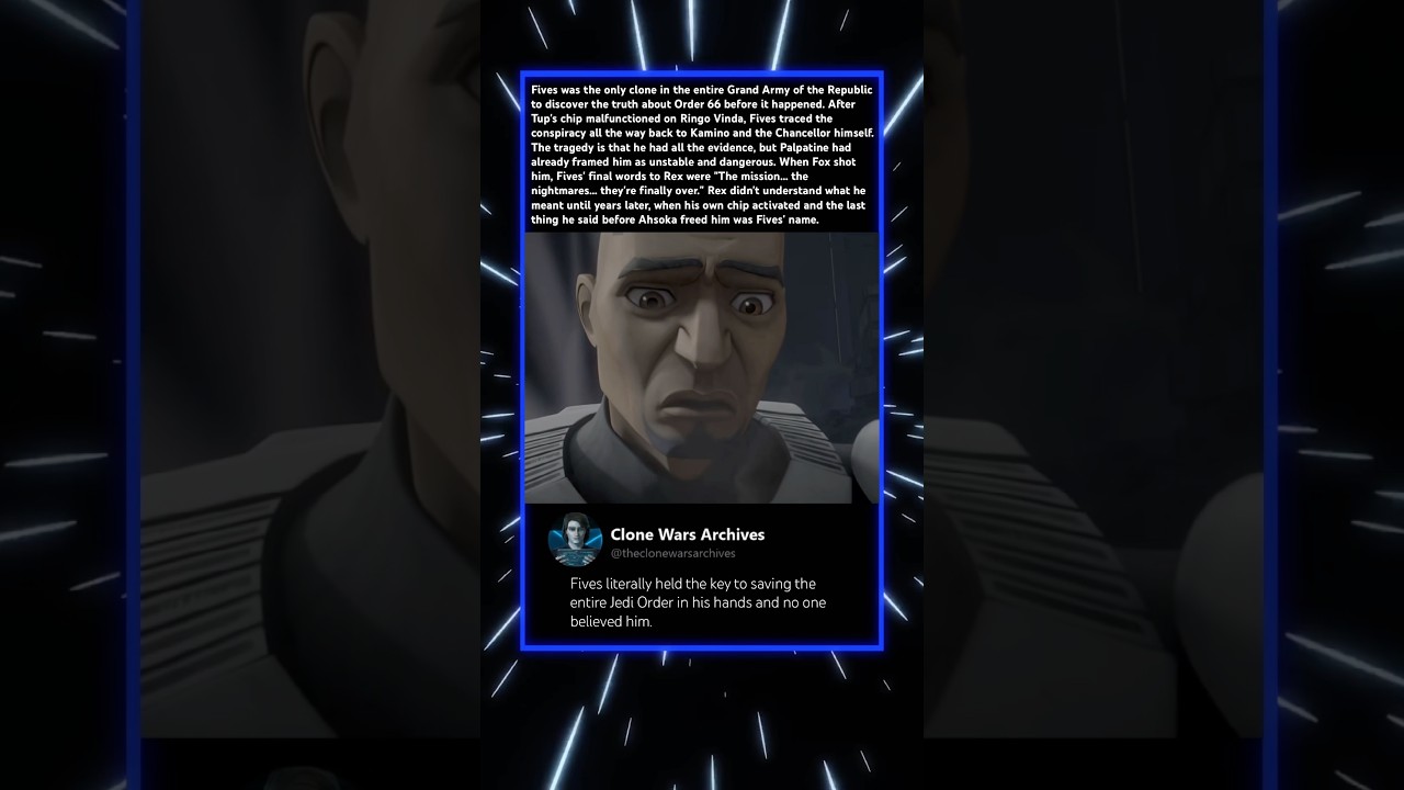 Fives was the only clone to discover Order 66 #starwars #clonewars
