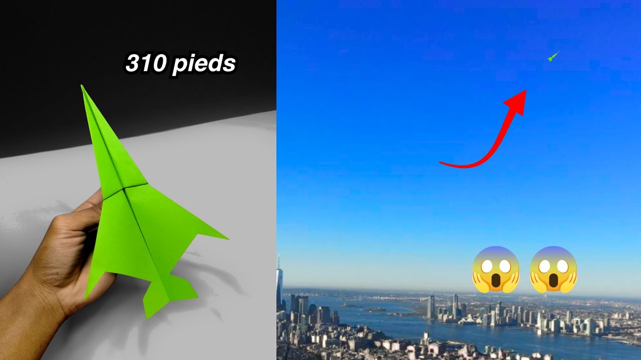 Cómo hacer un avión de papel que vuele lejos en el cielo 310 pies