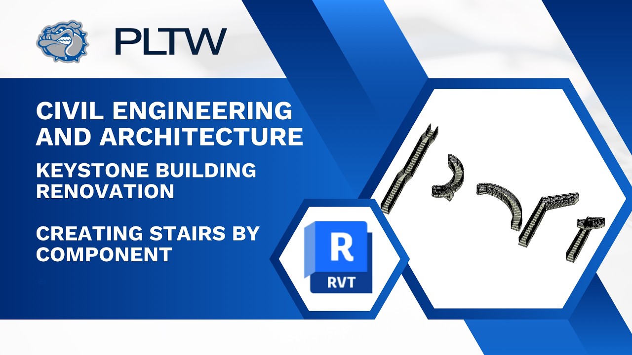 PLTW CEA - Revit 2026 - Реконструкция здания Keystone - Создание лестницы по компонентам