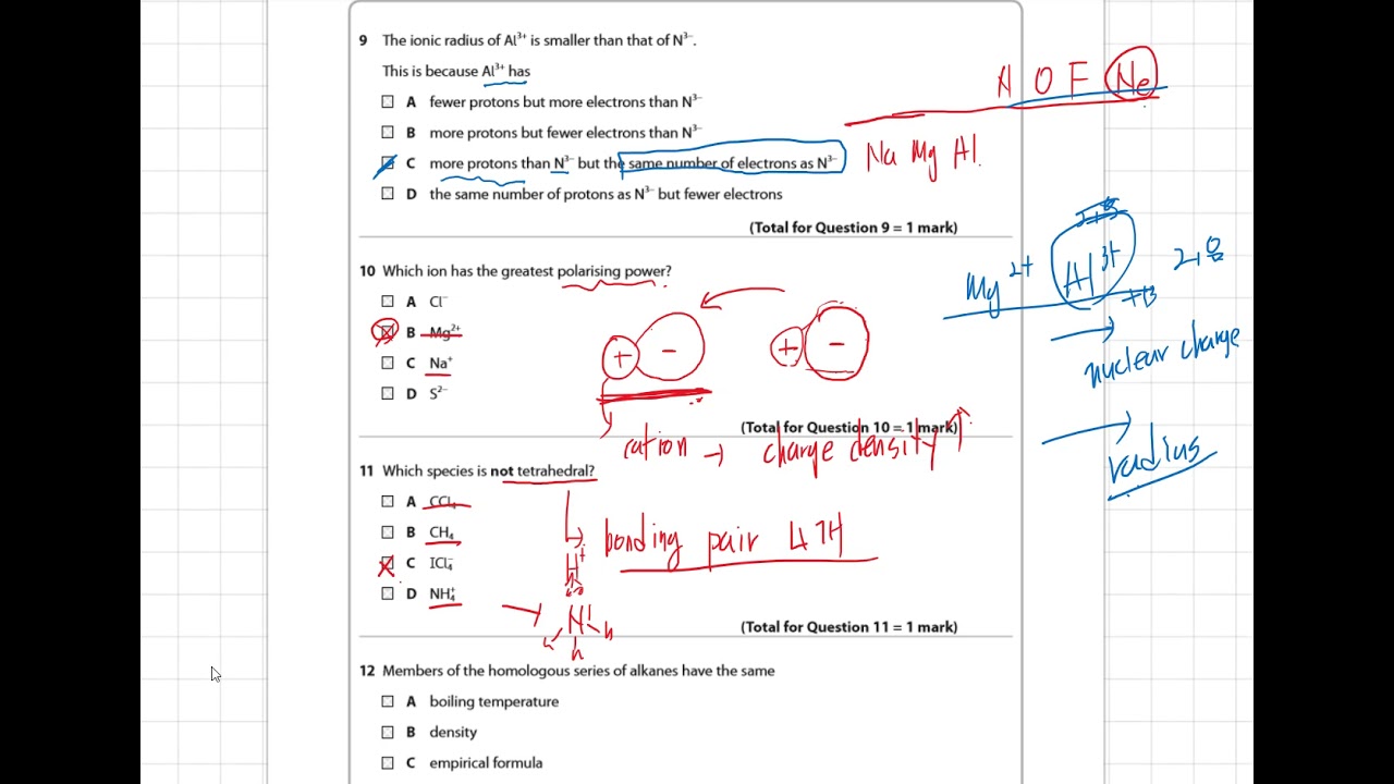 IAL Chemistry Unit1 Jan 2019 section A