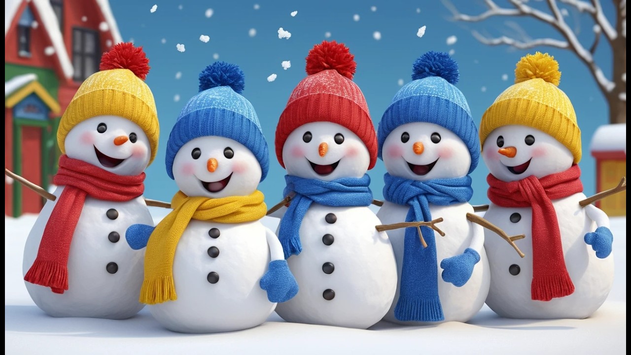 Tres Pequeños Muñecos de Nieve de Juguete | Canciones de Invierno y Navidad para Niño