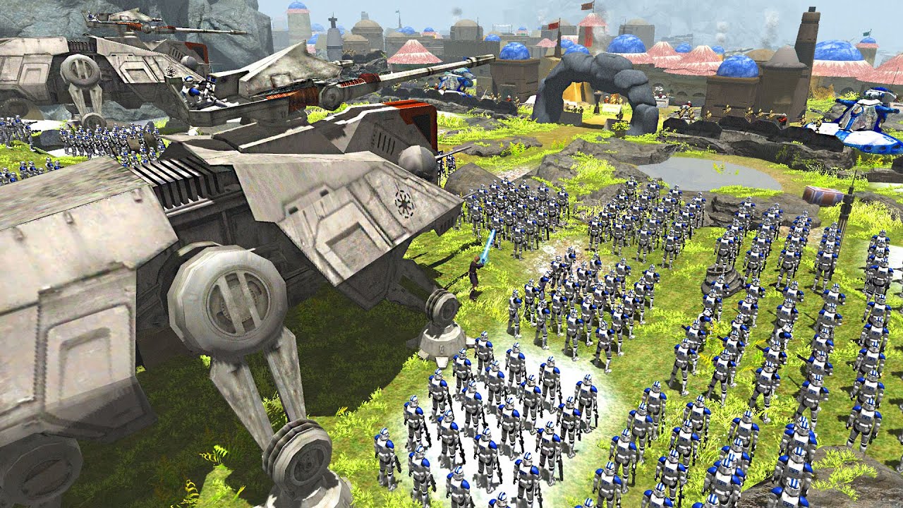City Walls Defense from CLONE ARMY Invasion! - Men of War: Star Wars Mod